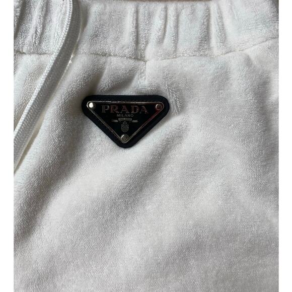 Prada Terry Cloth Shorts Mens Medium Triangle Plaque - Picture 2 of 6